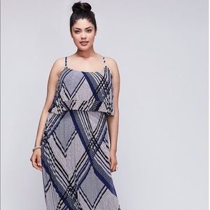 Lane Bryant Tiered Pleated Maxi Dress